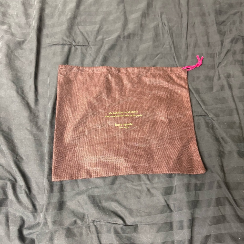 Kate Spade Brown Dust Bag with Pink Drawstring